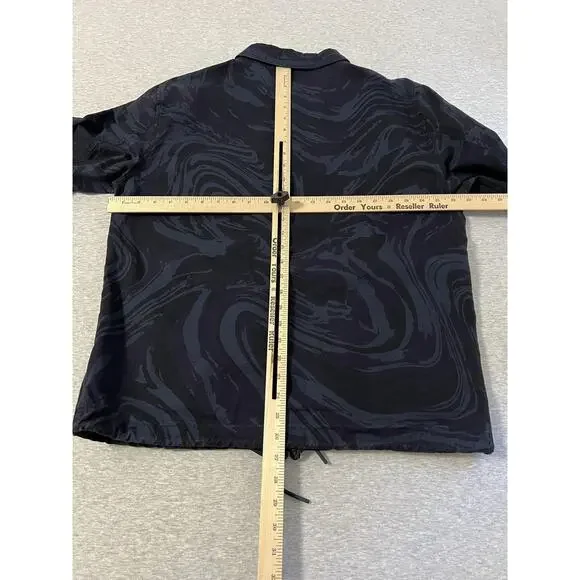 Dime Jacket Mens Large Navy Marble Coach Snap Button Embroidered Logo Skateboard